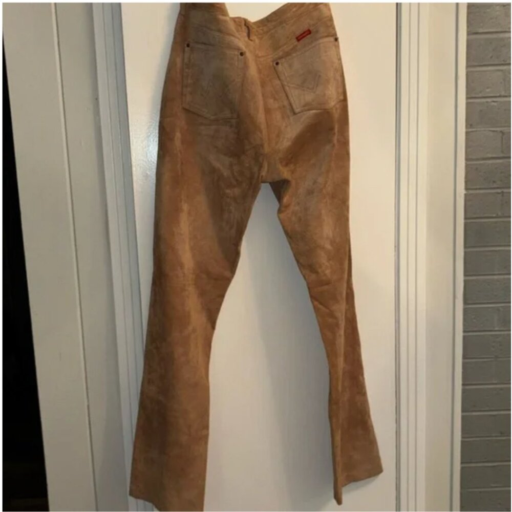 Wrangler Suede Leather Flare Jeans